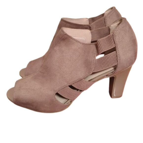 Life stride sandals tan brown beige womens open toe slip on heels comfy size 9.5 - Picture 1 of 7